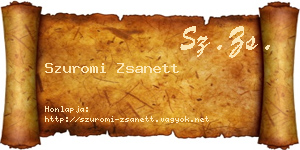 Szuromi Zsanett névjegykártya